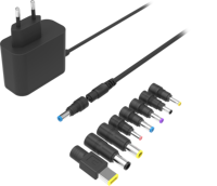 Fuente de Alimentación Universal de 65W con Enchufe de Pared y Cable de Conexión de CA Fijo para Pantallas LED, Adaptador de Corriente