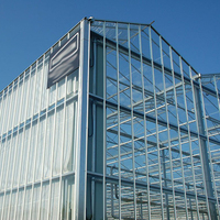 One one Serre commerciale en verre pour l'horticulture serre venlo isolée en métal aluminium serre agricole en verre