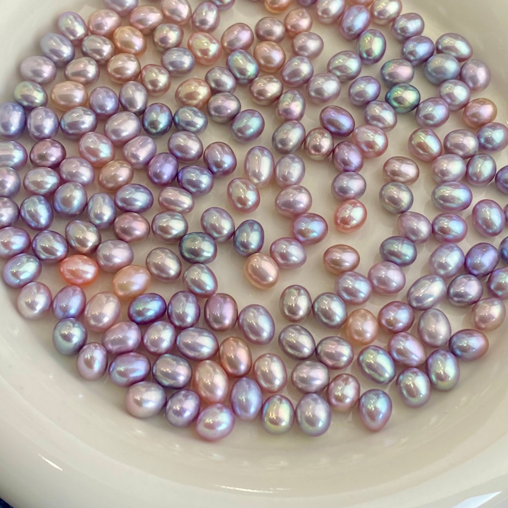 6-7 Natural Freshwater Pearl Rice Shaped Colored Bulk Pearl Wholesale Extremely Strong Light Almost Flawless Jewelry Accessories