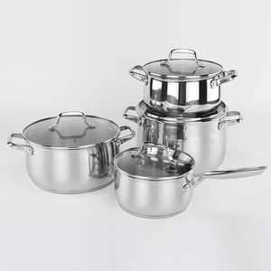 Juego de ollas y sartenes de acero inoxidable <span class=keywords><strong>AXA</strong></span>, cerámica antiadherente, 4 piezas, juego de utensilios de cocina de chef doméstico profesional sin PTFE/PFOA/PFAS - Product Image 1