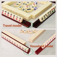 Support de rangement pour tuiles de Mahjong américain de 18 pouces avec poussoirs magnétiques festonnés, en bois et acrylique, avec couvercle transparent