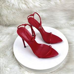 Zapatos de Tacón Alto Elegantes y Cómodos con Punta en Pico, Correa de Encaje Fina con un Solo Botón, Abiertos por Delante, para Fiestas y Eventos Formales - Product Image 3