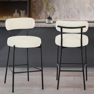 Tabouret de bar en métal avec dossier, fournisseur chinois, pour hôtel, restaurant, cuisine, hauteur de comptoir - Product Image 3