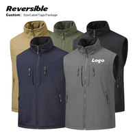Gilet utilitaire personnalisé à la mode, multi-poches, fermeture éclair, sans manches, en maille, pour la randonnée, la pêche, la photographie, gilet d'extérieur en nylon pour hommes
