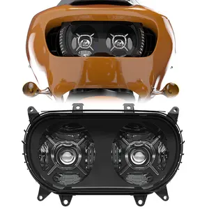For Harley Road Glide 2015+ Motorcycle 5.75" Dual Headlamps 5 3/4 Inch LED Projector Headlight