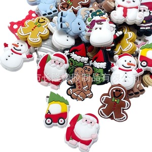 Perles de Noël en silicone à motifs de dessins animés, formes variées, pour la fabrication de bracelets, chaînes de dentition pour bébés de 3 mois et plus - Product Image 2