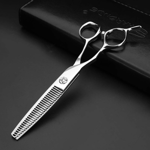 Professional 5.5 Inch Reversed Teeth Hair <b>Thinning</b> Scissors Texture Barber Scissors Japan 440C Thinner Hair Scissors - Product Image 2
