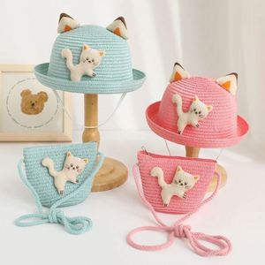 Wholesale Children's Sun <b>Hat</b> Boys and Girls Summer New Straw <b>Hat</b> <b>Bag</b> Set - Product Image 2