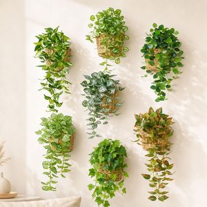 Plantes suspendues artificielles Lianda Crafts 30cm-100cm en plastique PVC PE, tissu de soie, écologiques, décoration murale intérieure, bouquet de verdure - Product Image 2