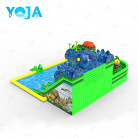 NOUVEAU Toboggan Gonflable Intérieur/Extérieur pour Enfants, Piscine à Toboggan Sec et Aquatique, Dinosaures, Château Gonflable Commercial en PVC