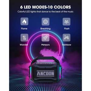 Enceinte Bluetooth Ancooon 80W de puissance de pointe, étanche IPX6, portable pour l'extérieur avec lumière LED - Product Image 6