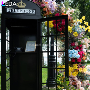 Cabina Telefónica Metálica Negra LEDA, Decoración Moderna para Fiestas de Cumpleaños y Bodas, Gran Venta - Product Image 4
