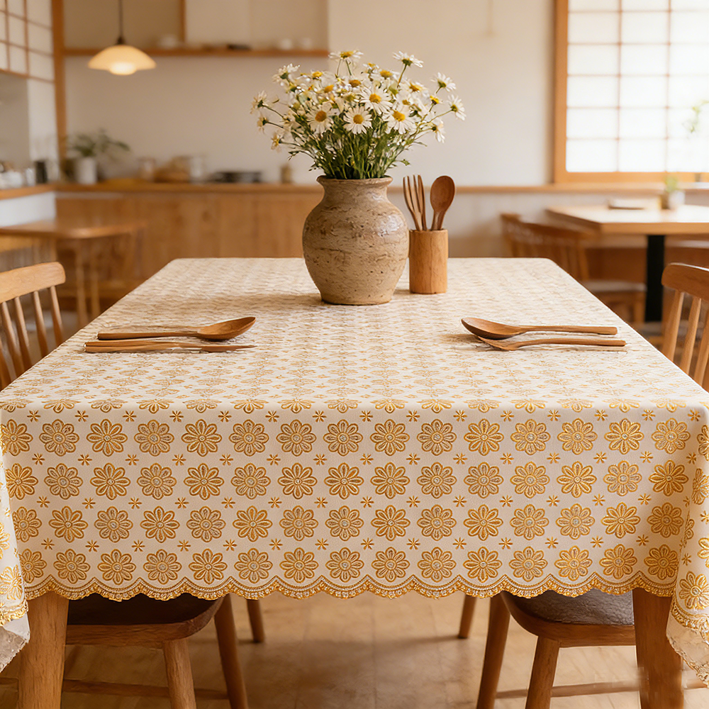 高級テーブルクロス　ドバイ　ハンドメイド 137cm-Dubai-Dining-Vinyl-