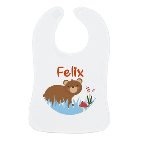 Bavaglino per neonati stampato con nome - Orso - Product Image 1