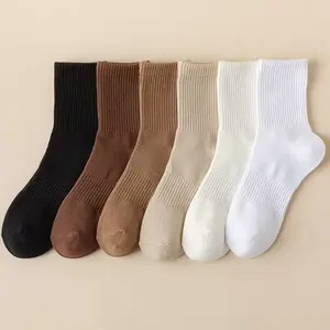Nefes spor erkek çorap yüksek kalite erkekler 100% organik pamuk ekip düz renk çorap
