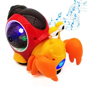 发光二极管光螃蟹行走玩具电池供电音乐爬行螃蟹玩具塑料跳舞寄居蟹玩具儿童节日礼物