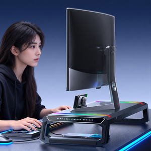 ขาตั้งจอ RGB แบบพับได้ พร้อมลิ้นชัก สำหรับเล่นเกมส์ แล็ปท็อป ระบายความร้อนด้วยอากาศ ขนาด 19 นิ้ว ไม่มีพัดลม วัสดุอะลูมิเนียมและพลาสติก รุ่น T1 - Product Image 3