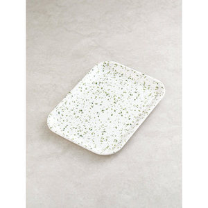 JW Design Plateau de luxe minimaliste rectangulaire en bois et métal avec marbre 29*22 cm pour la décoration intérieure et le service du Ramadan - Product Image 1