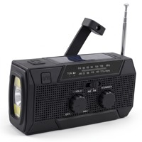 Radio de Supervivencia Solar con Manivela, 5000 mAh, Resistente al Agua IPX3, Alarma SOS, Linterna LED, para Cortes de Energía en el Hogar