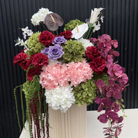 Bouquet de fleurs artificielles bordeaux et rose pour centre de table, idéal pour mariages, banquets, fêtes et décoration intérieure - Prix de gros