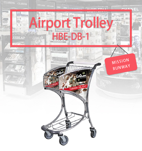 Highbright Curved Frame Airport Luggage Trolley with Front Advertising Panel for Terminal Use - Product Image 3