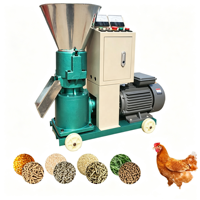 Machine à granulés d'aliments pour animaux de 50-100 kg/h, moulin à marteaux pour volailles, extrudeuse à matrice plate