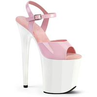 Sandales à talons hauts plateforme avec bride à la cheville, nouvelle mode pour femmes, 20 cm / 8 pouces, talon aiguille, chaussures de pole dance