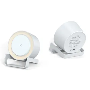 Support de téléphone à Led, en argent, haut-parleur, bluetooth