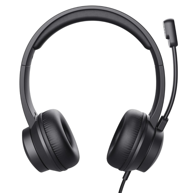 USB Headphone with Microphone Noise Canceling Wired Call Center Headset for Computer Laptop Office Skype
