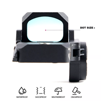 Optique de visée réflexe à points rouges/verts compacte antichoc holographique à 7 niveaux de jour + vision nocturne à 3 niveaux