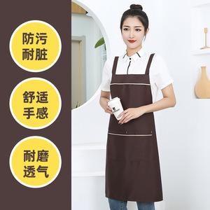 Tablier de travail taille unique en polyester imperméable et résistant à l'huile pour uniforme de restaurant et de bar - Product Image 4