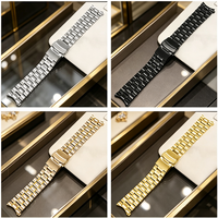 Vente en gros de design Chaîne métallique en acier inoxydable 304L à 3 maillons Bracelet de montre à bout incurvé 18mm 20mm 22mm pour différentes montres