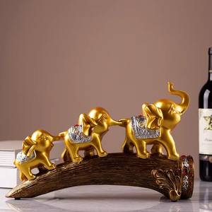 Elefante de la suerte resina artesanía escultura Arte Creativo estatuilla para TV vino gabinete Decoración Para sala de estar entrada hogar Escritorio - Product Image 5