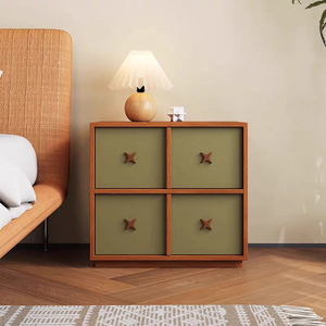 Gabinete Carmen de Estilo Moderno de Mediados de Siglo, Gabinete de Almacenamiento Lateral de Madera Sólida para Muebles del Hogar, Diseño Retro - Product Image 1