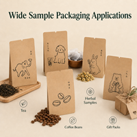 Sachets miniatures en papier kraft brun avec doublure en aluminium pur pour échantillons de thé et café, style SHEYU TEA, personnalisables avec logo OEM