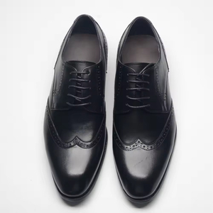 Chaussures en cuir de vachette pur de haute qualité, décontractées et respirantes, à semelle souple et lacées, pour hommes, style business décontracté. - Product Image 6