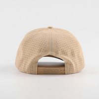 Casquette de golf sportive 5 panneaux en tissu éponge Dobby à pois motif léopard, 100 % polyester Oxford imperméable, certifiée BSCI, personnalisable, couleur or cuivre