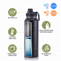 Bouteille d'eau 32oz personnalisée pour l'extérieur Bouteille de voyage pour vélo en acier inoxydable Thermos hydro isolé Magsafe Bouteille de sport
