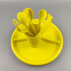 Plastic Picnic Party Food Serving Bowl Plate Dinner <b>Melamine</b> Dinnerware <b>Set</b> - Product Image 2