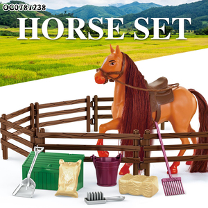 Set di Modelli di <span class=keywords><strong>Animali</strong></span> da <span class=keywords><strong>Fattoria</strong></span> <span class=keywords><strong>con</strong></span> Cavallo Giocattolo e Recinzione <span class=keywords><strong>per</strong></span> <span class=keywords><strong>Bambini</strong></span> - Product Image 2