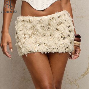 <span class=keywords><strong>Gonna</strong></span> Bodycon Sexy con Frange e Patchwork per Donna, <span class=keywords><strong>Gonna</strong></span> a <span class=keywords><strong>Vita</strong></span> <span class=keywords><strong>Bassa</strong></span> con Paillettes in Tinta Unita, Abbigliamento Streetwear Femminile - Product Image 1