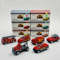 Ensemble de voitures miniatures en métal à friction : hélicoptère militaire, camion de course, camion de police, camion de pompier, camion d'ingénierie pour enfants