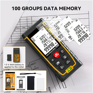 Télémètre <span class=keywords><strong>laser</strong></span> 100 m avec écran rétroéclairé HD, mémoire de 100 groupes de données et niveau à bulle double pour une mesure précise - Product Image 2