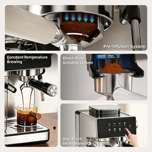 Machine à café expresso haute pression 20 bars semi-automatique avec mousseur à lait pour latte et cappuccino - Product Image 3