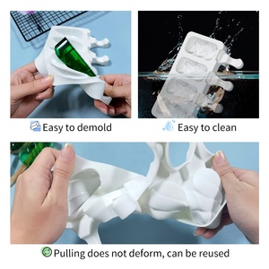 DUMO Nouveau style Moule à glace en silicone DIY, formes vague et cœur, pour glaces, chocolats et bâtonnets <span class=keywords><strong>de</strong></span> glace, et bacs à glaçons - Product Image 3