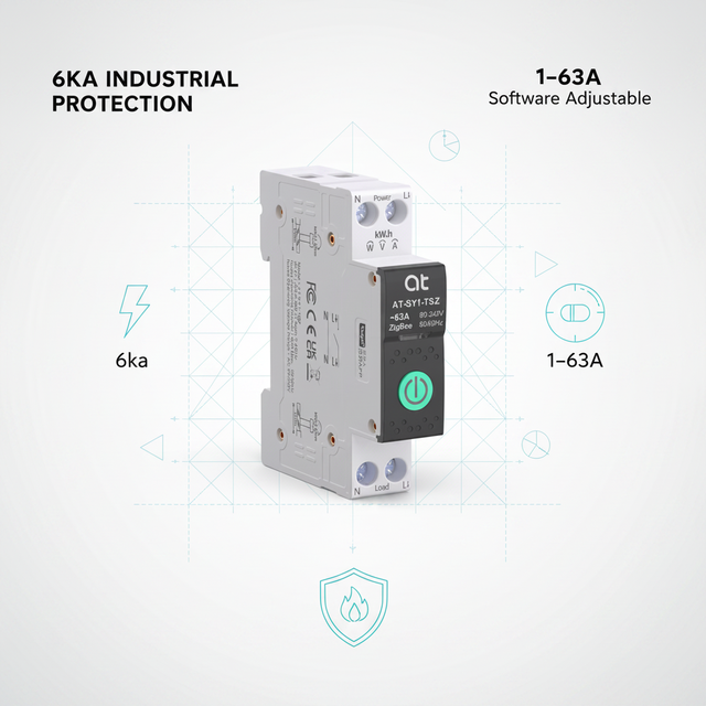 AT-SY1-TSZ  TUYA Mini Zigbee SMART Switch Multi Functional Smart Circuit Breaker SY1 Metering Timer Smart Life Remote Control