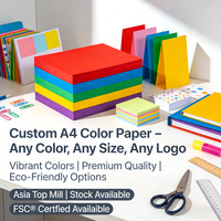 Papel de Color al por Mayor A4 100 Hojas |   Logotipo Personalizado de 120 g/m², 160 g/m², 200 g/m² para Oficina, Escuela, Directo de Fábrica