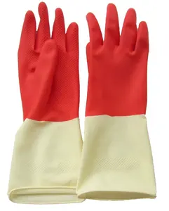 80g M red and white double color industrial latex gloves working heavy duty safety latex rubber gloves