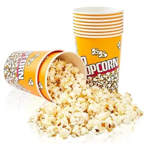 Kotak Popcorn kemasan ayam goreng sekali pakai kustom cangkir Popcorn bioskop dicetak ember Popcorn