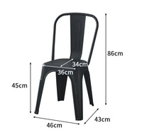Chaise de salle à manger en plastique contemporaine portable pour l'intérieur et l'extérieur, imperméable, écologique, durable, économique, empilable, pour la maison
